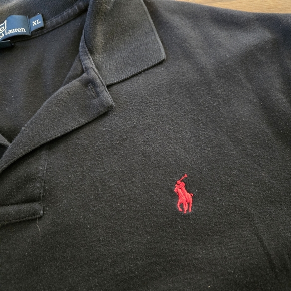 Polo Ralph Lauren Polo Shirt Black Red Pony Mens XL  100% Cotton - Picture 6 of 10